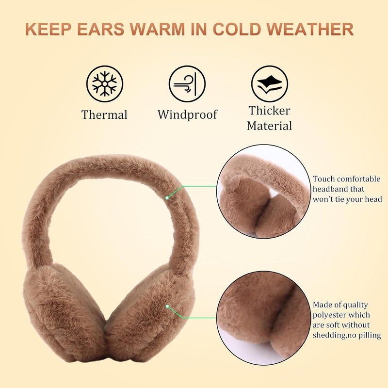 Pesaat Fluffy Ear Muff for Women Plush Earmuffs Kids Winter Earmuffs Girls Boys Cold Weather Ear Warmer - Image 2